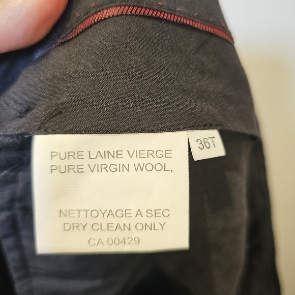 👍Keneth Cole Reaction black with stripe wool men's suit jacket 42T pants 36T - Picture 10 of 11